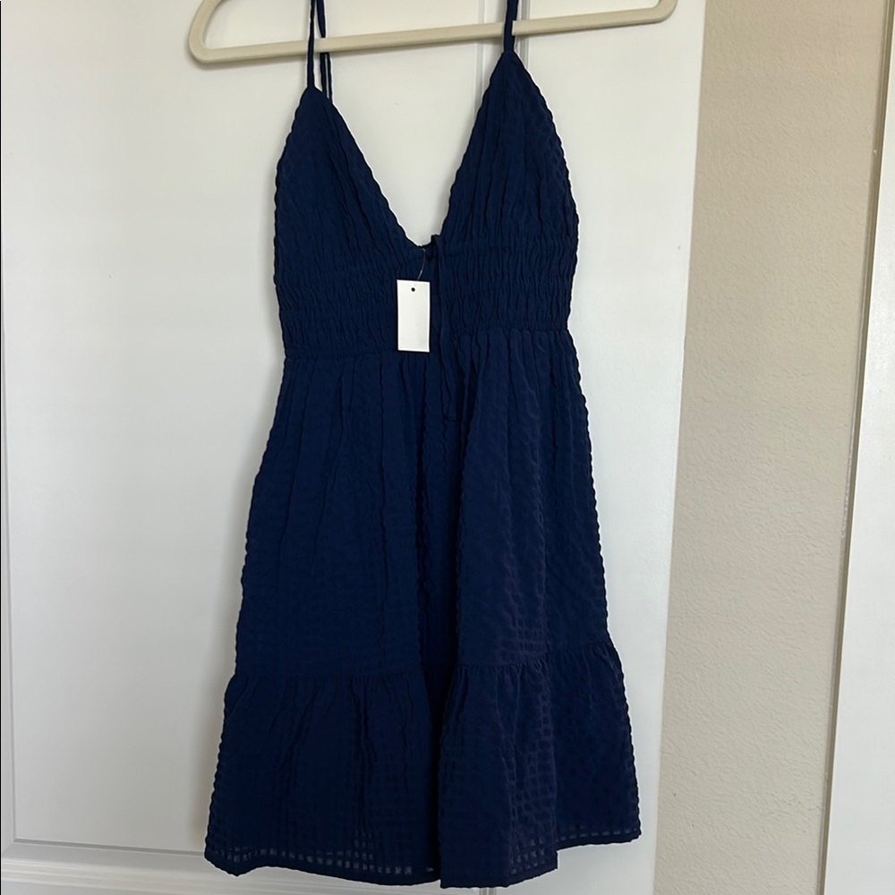 Aeropostale V-Neck Babydoll Dress, Navy